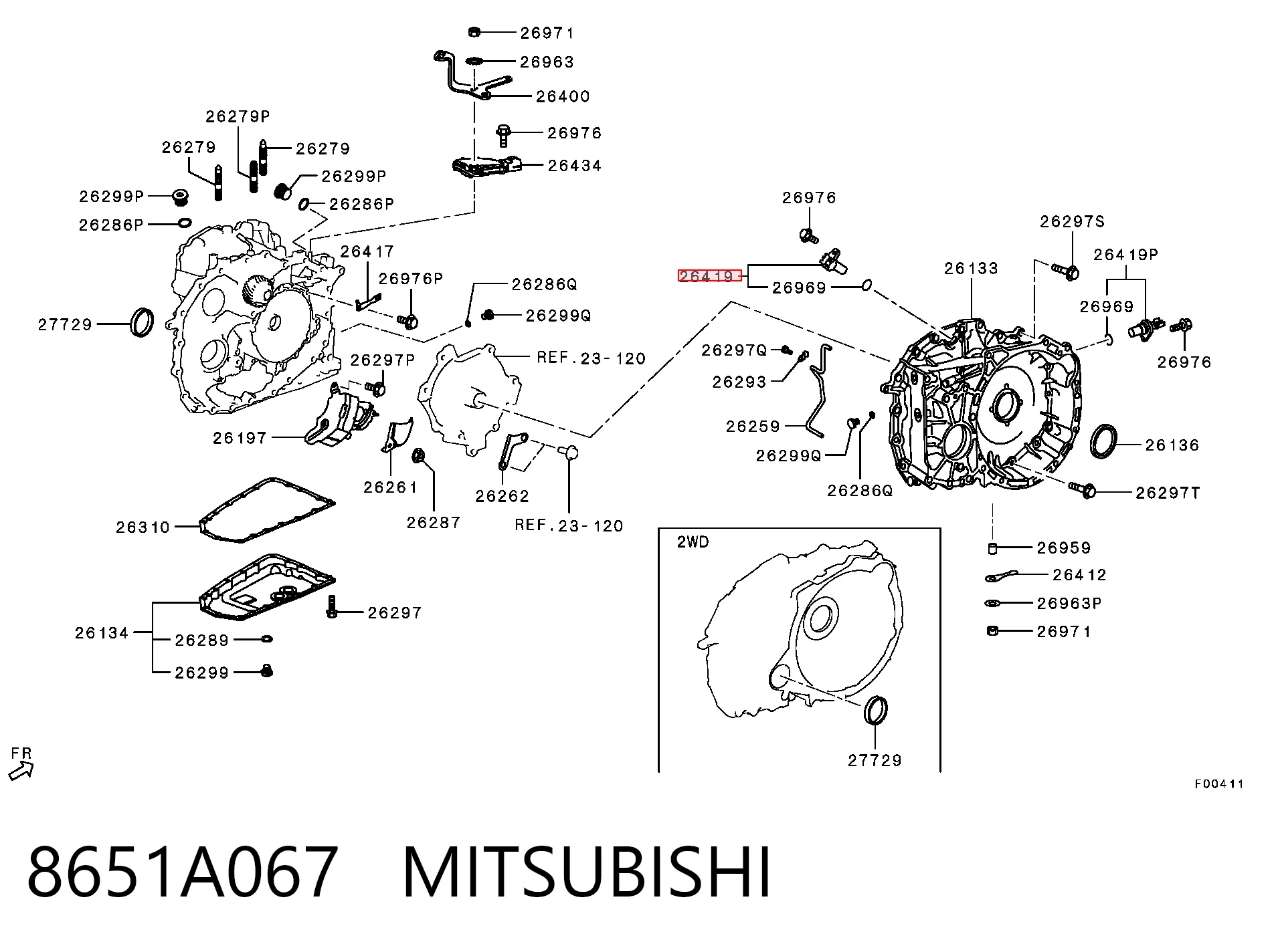 8651A067 Mitsubishi Captador de velocidad