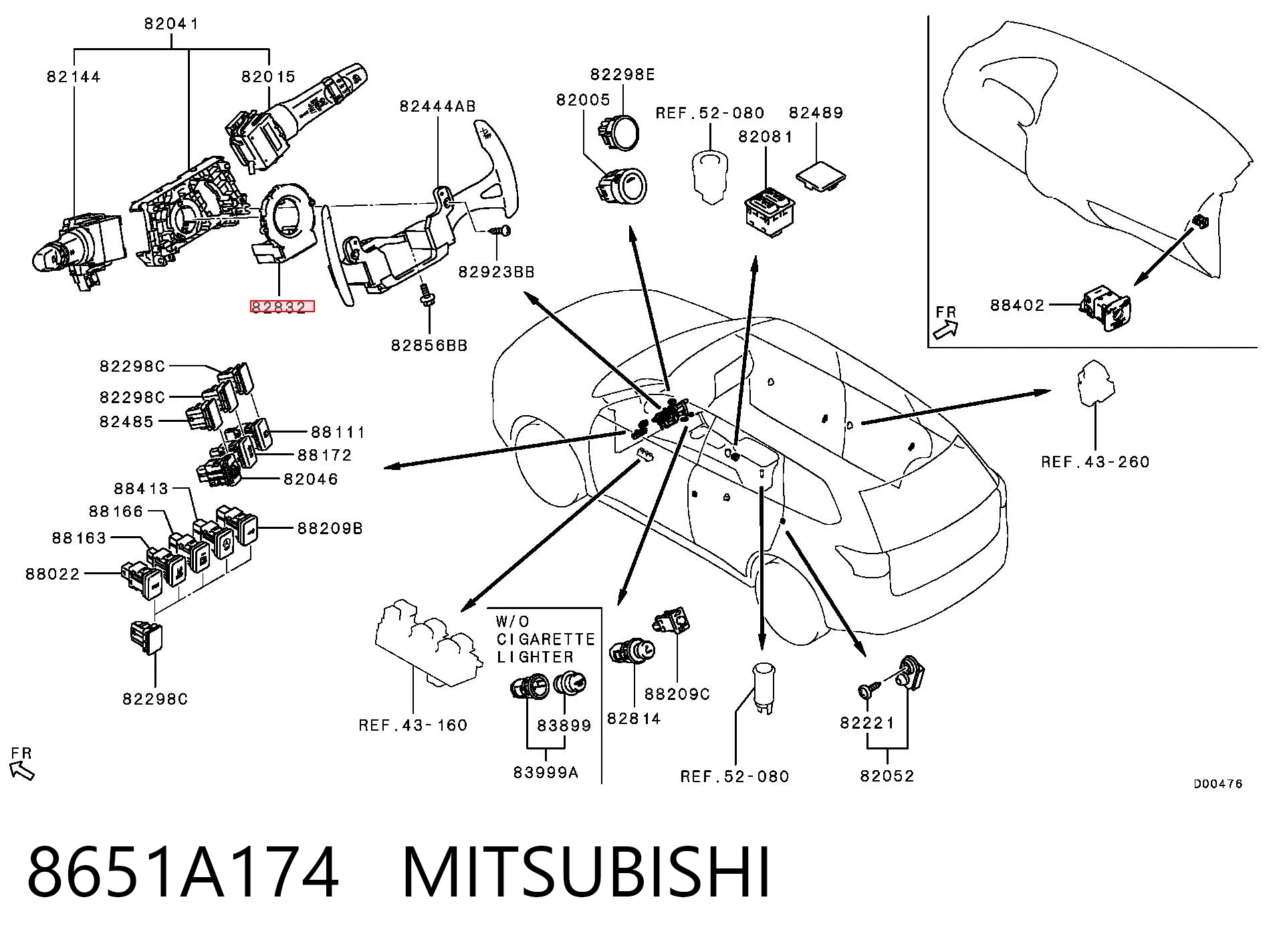 Sensor angulo direccion Mitsubishi ASX  (2010-2026)