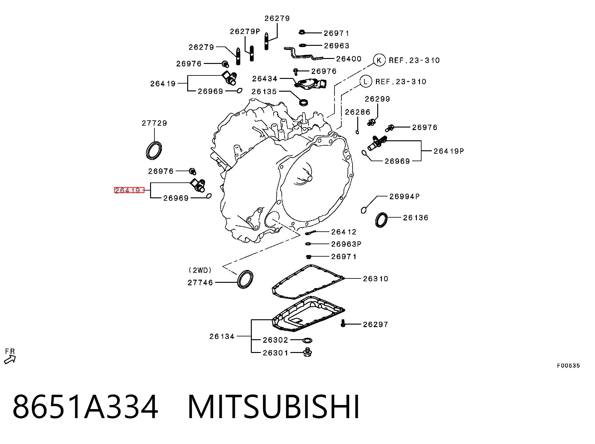 8651A334 Mitsubishi Captador de velocidad