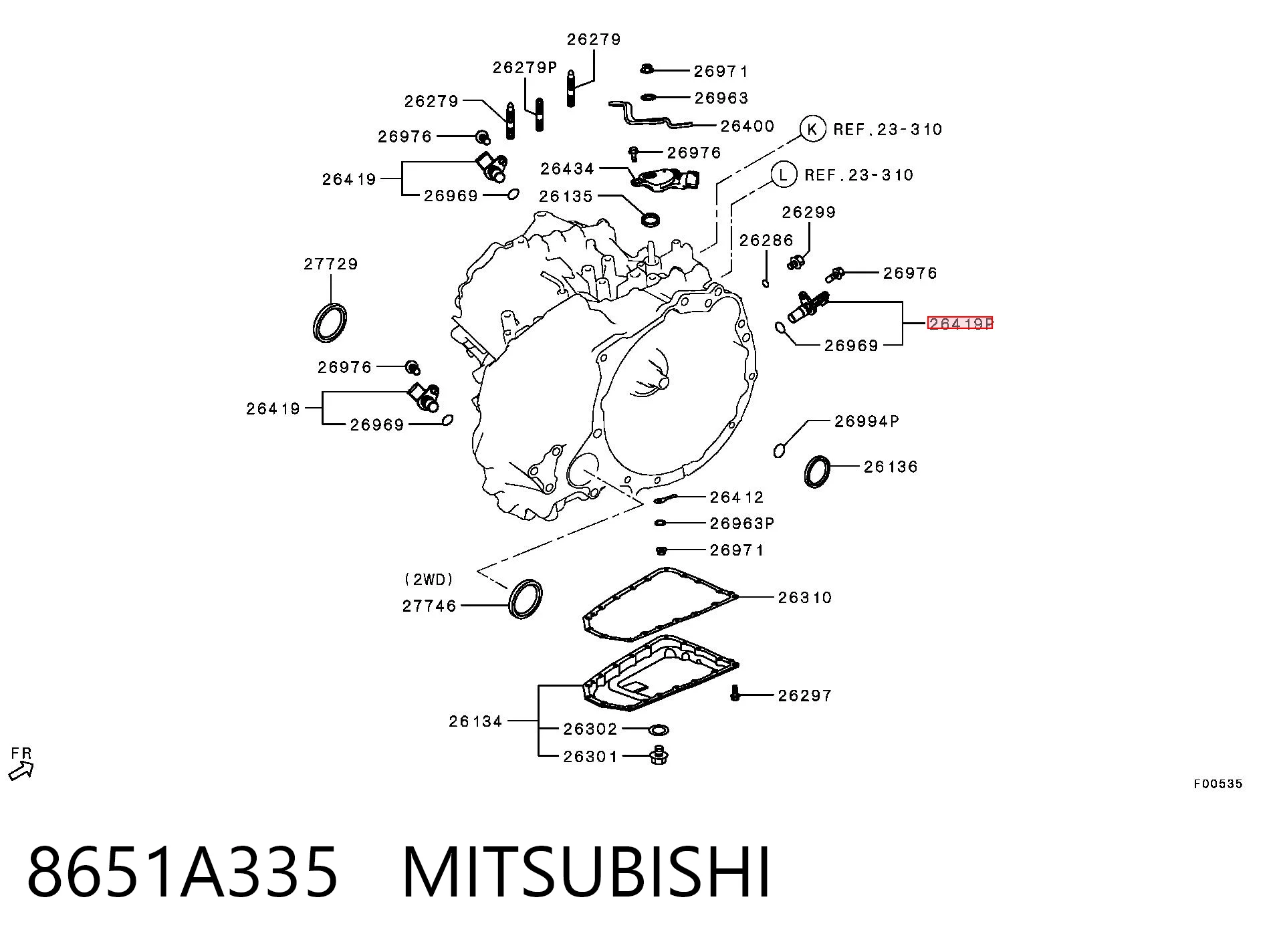 8651A335 Mitsubishi Captador de velocidad
