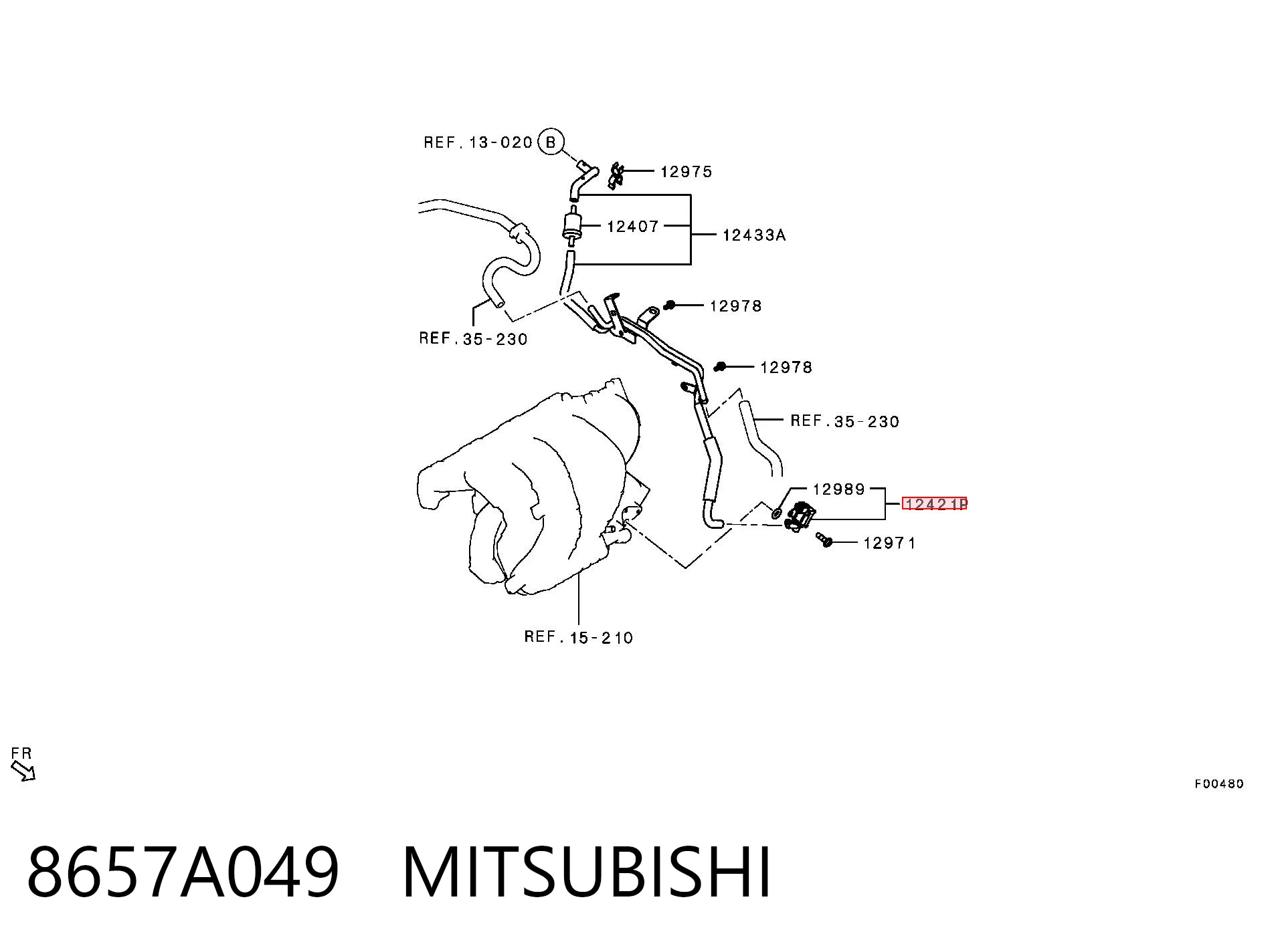 8657A049 Mitsubishi Válvula de purga de vapores de combustible