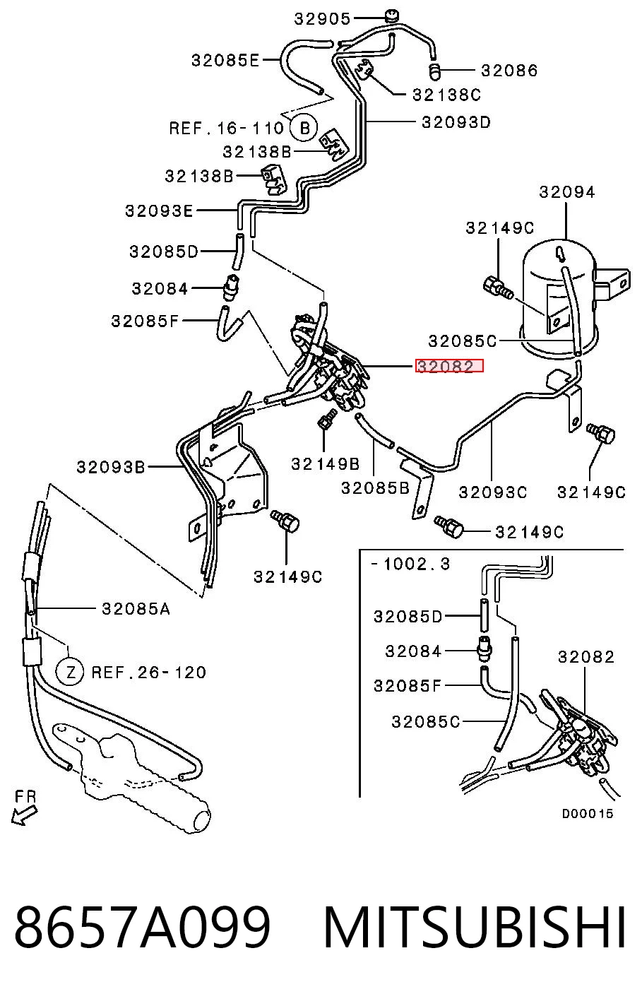 8657A099 Mitsubishi Solenoide de la caja de transferencia