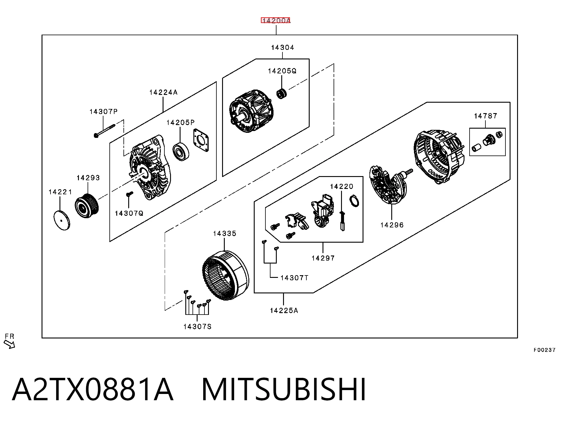 A2TX0881A Mitsubishi Alternador de coche