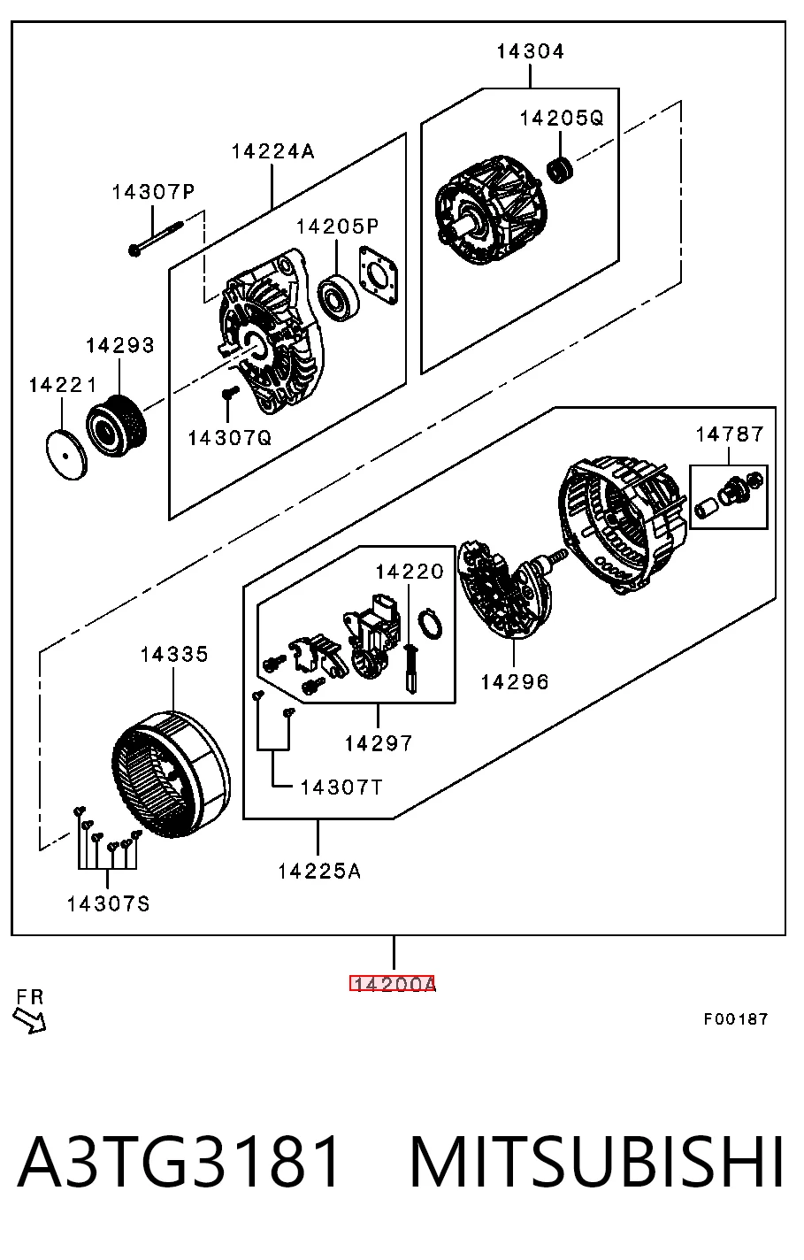 A3TG3181 Mitsubishi Alternador de coche