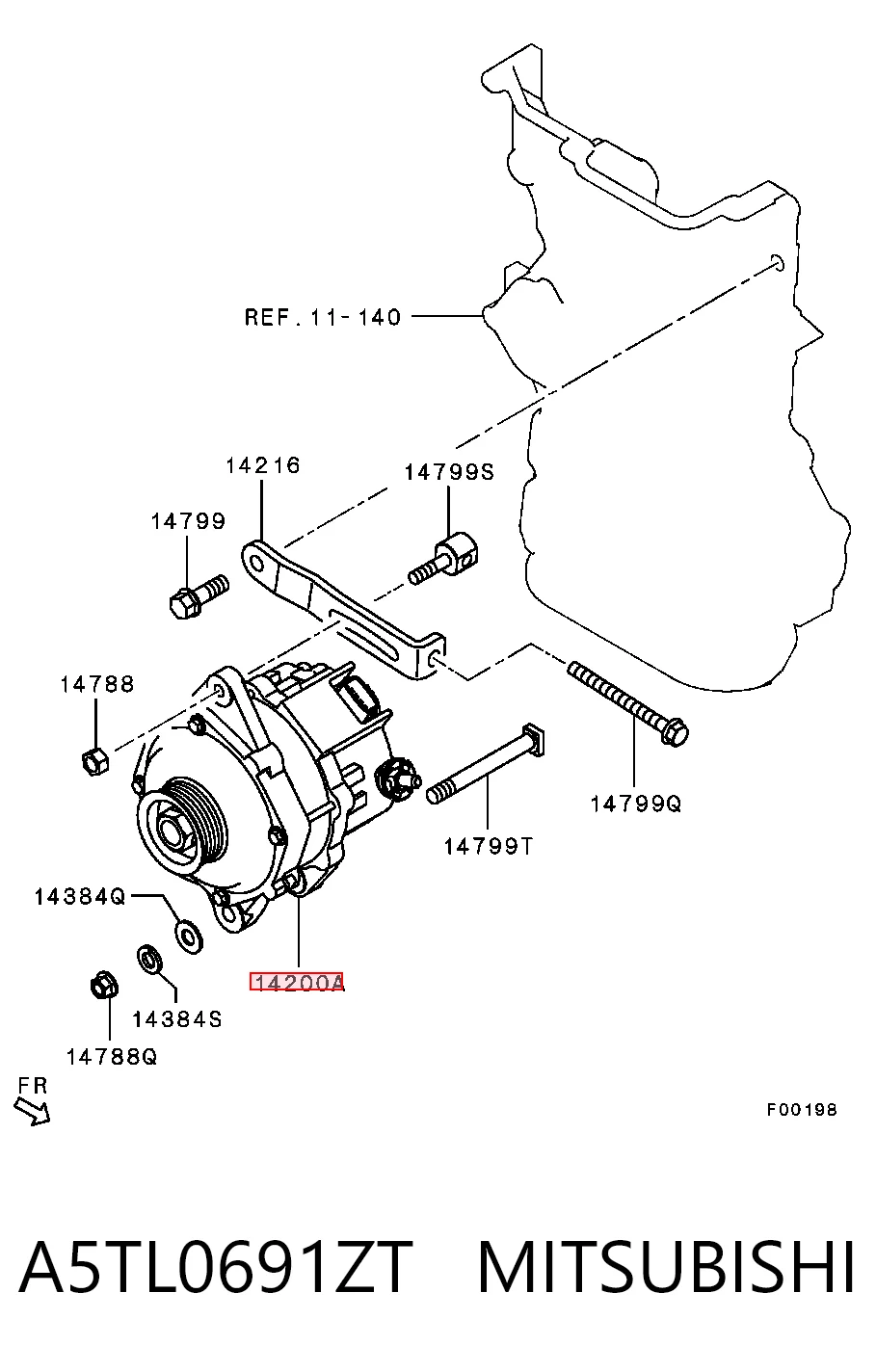 A5TL0691ZT Mitsubishi Alternador de coche