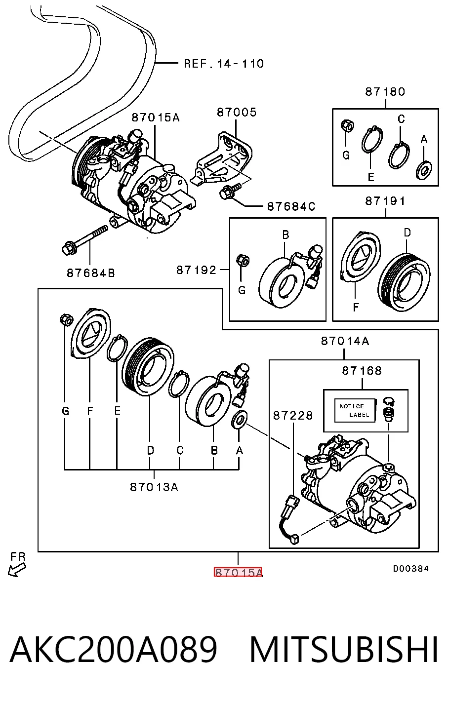 Compresor de ac Mitsubishi Colt VII