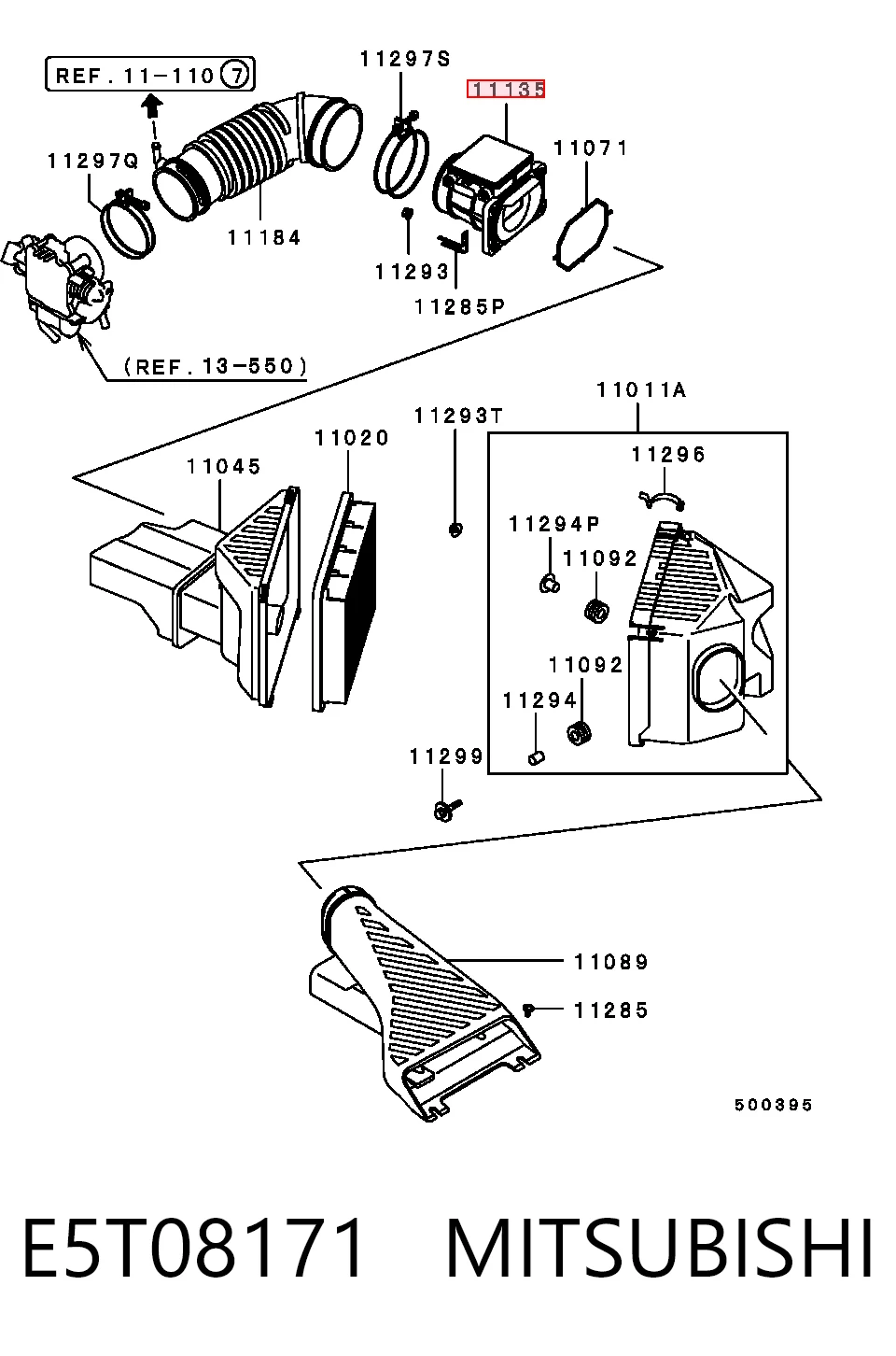 E5T08171 Mitsubishi Sensor de flujo de aire