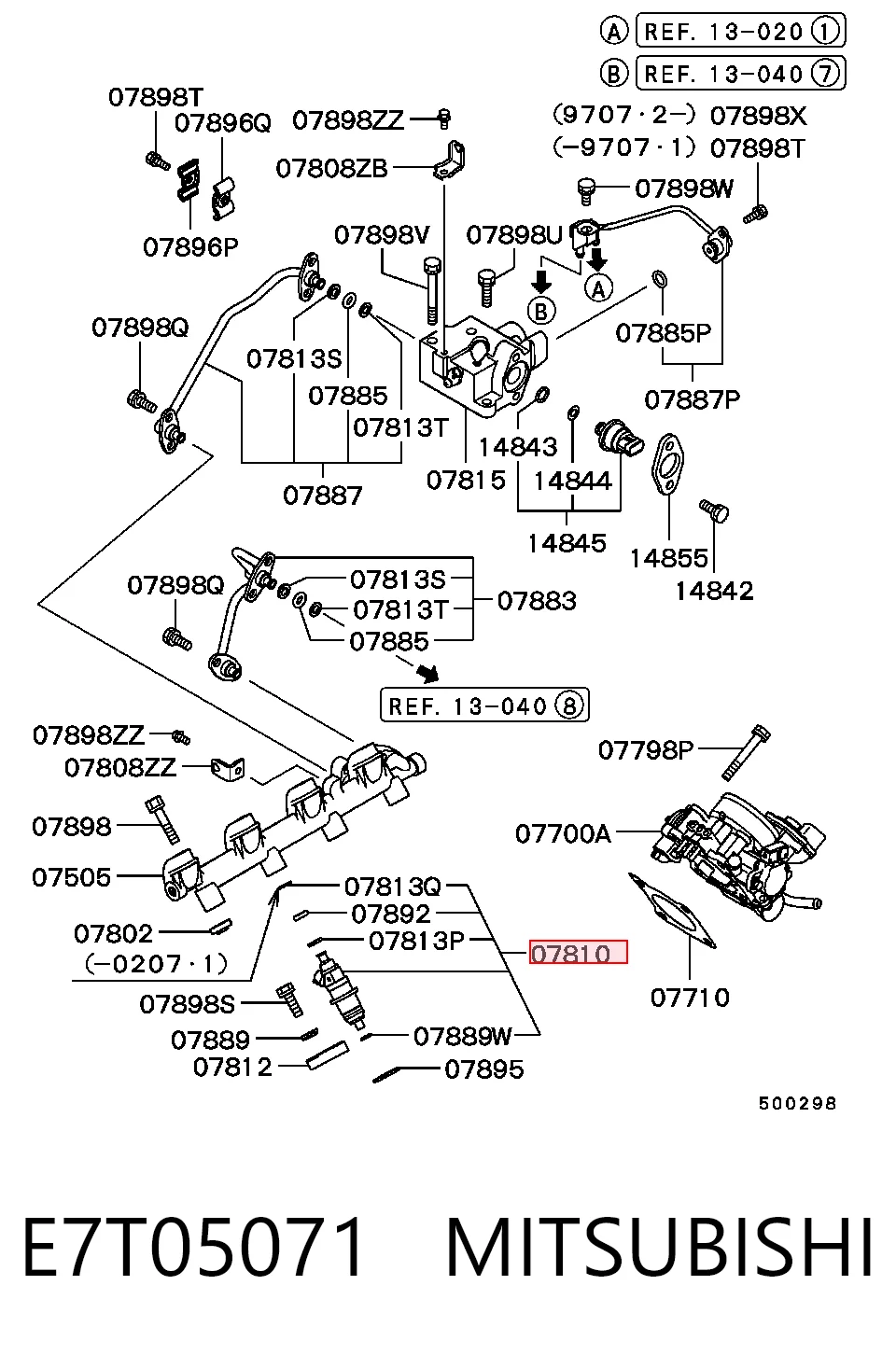 E7T05071 Mitsubishi Inyector de combustible
