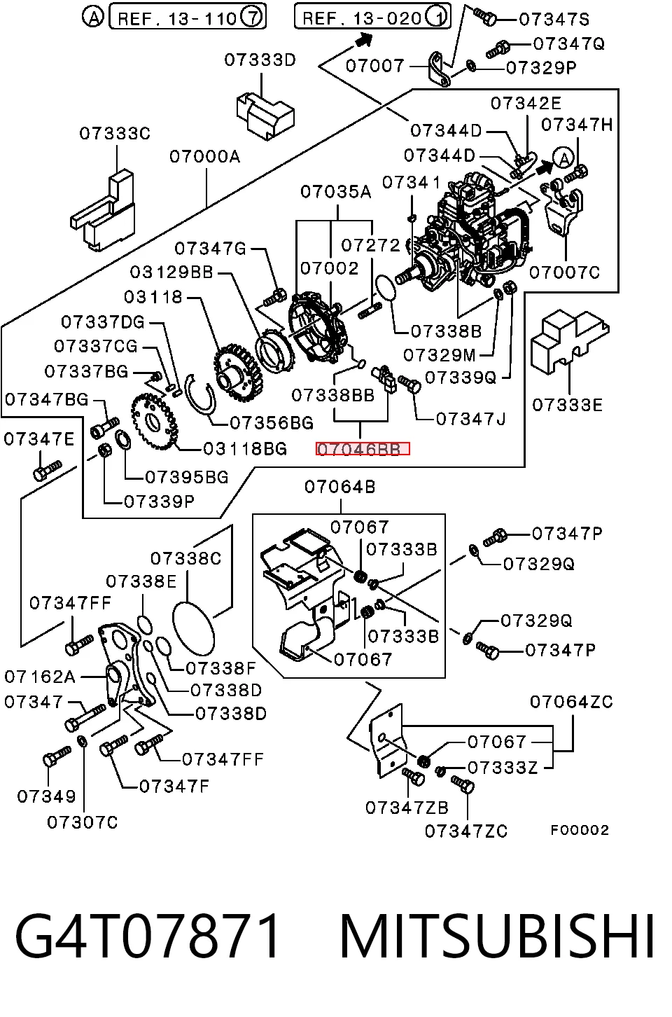 G4T07871 Mitsubishi Sensor de posición del cigüeñal