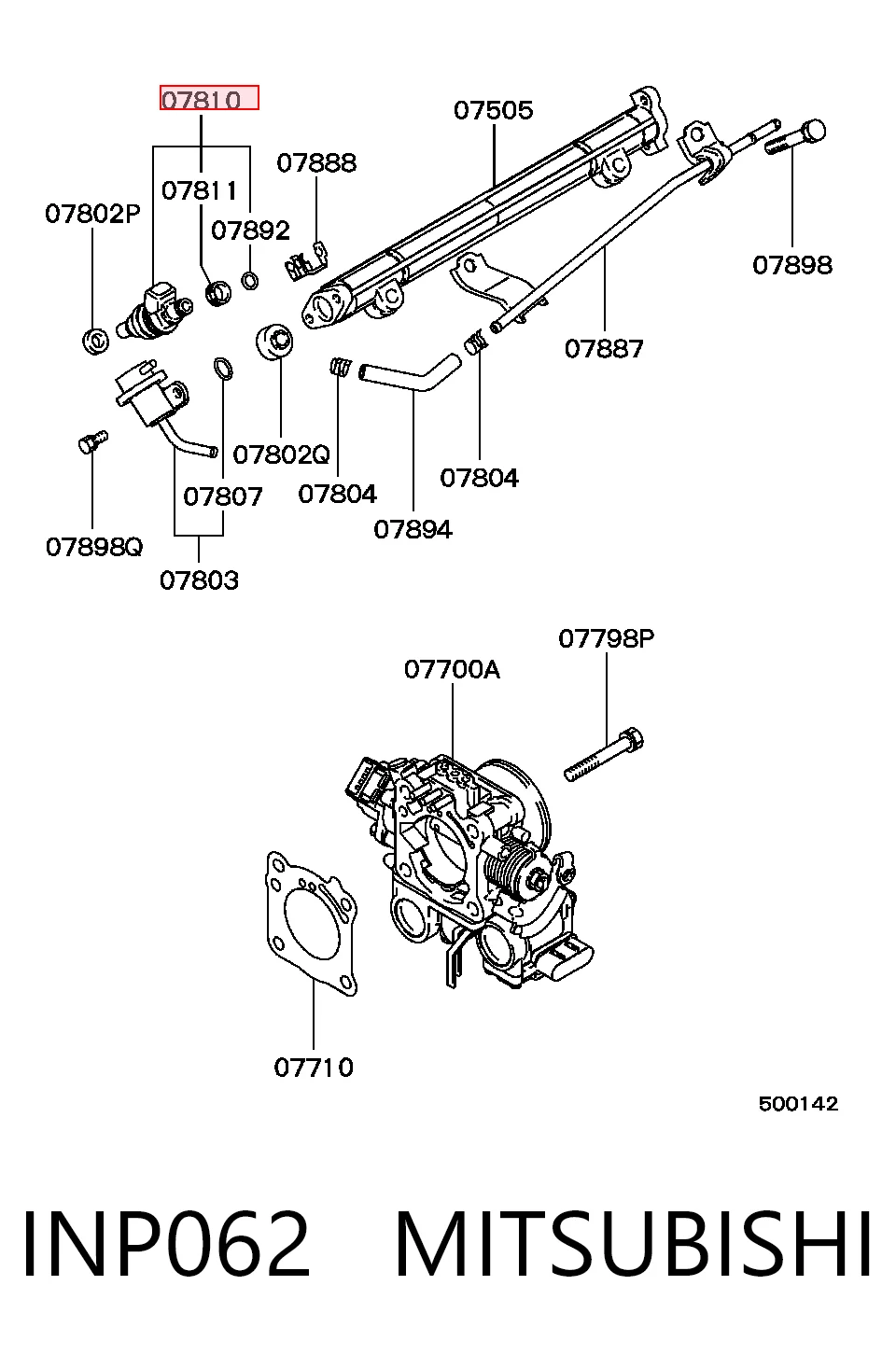 INP062 Mitsubishi Inyector de combustible