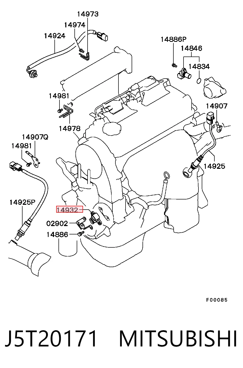 J5T20171 Mitsubishi Sensor de posición del cigüeñal