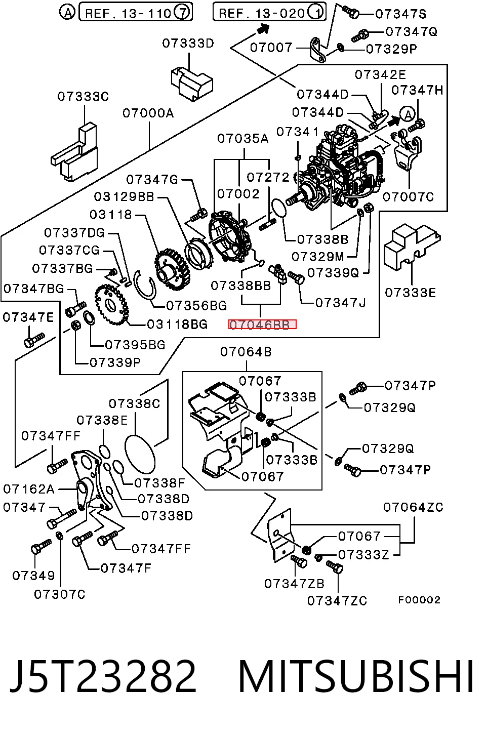 J5T23282 Mitsubishi Sensor de posición del cigüeñal