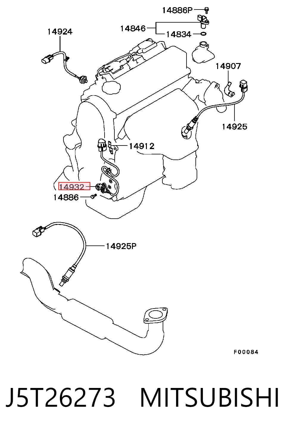 J5T26273 Mitsubishi Sensor de posición del cigüeñal