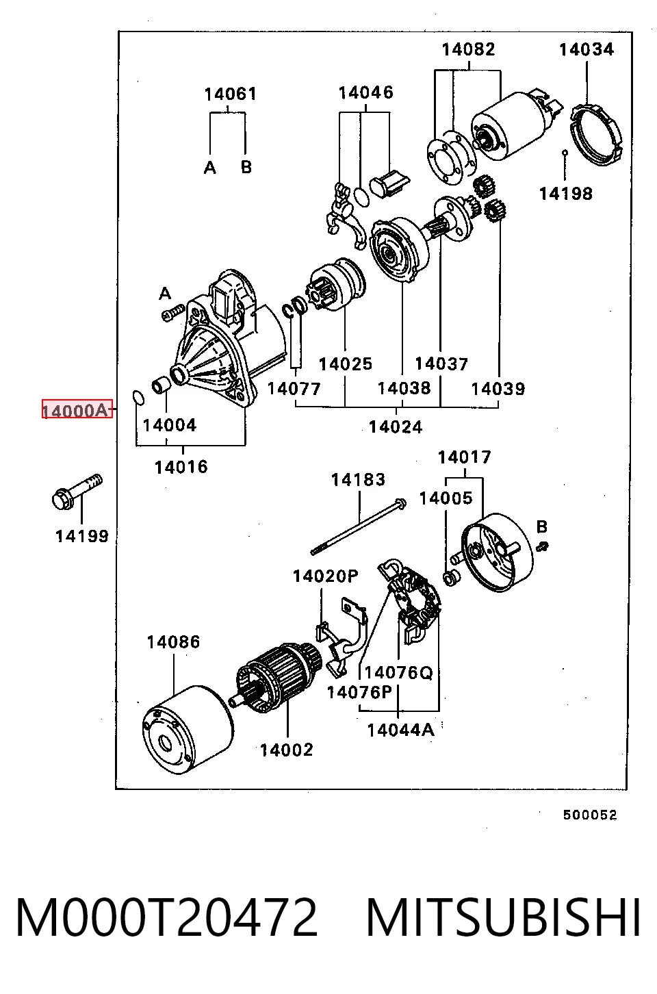 M000T20472 Mitsubishi Arranque motores