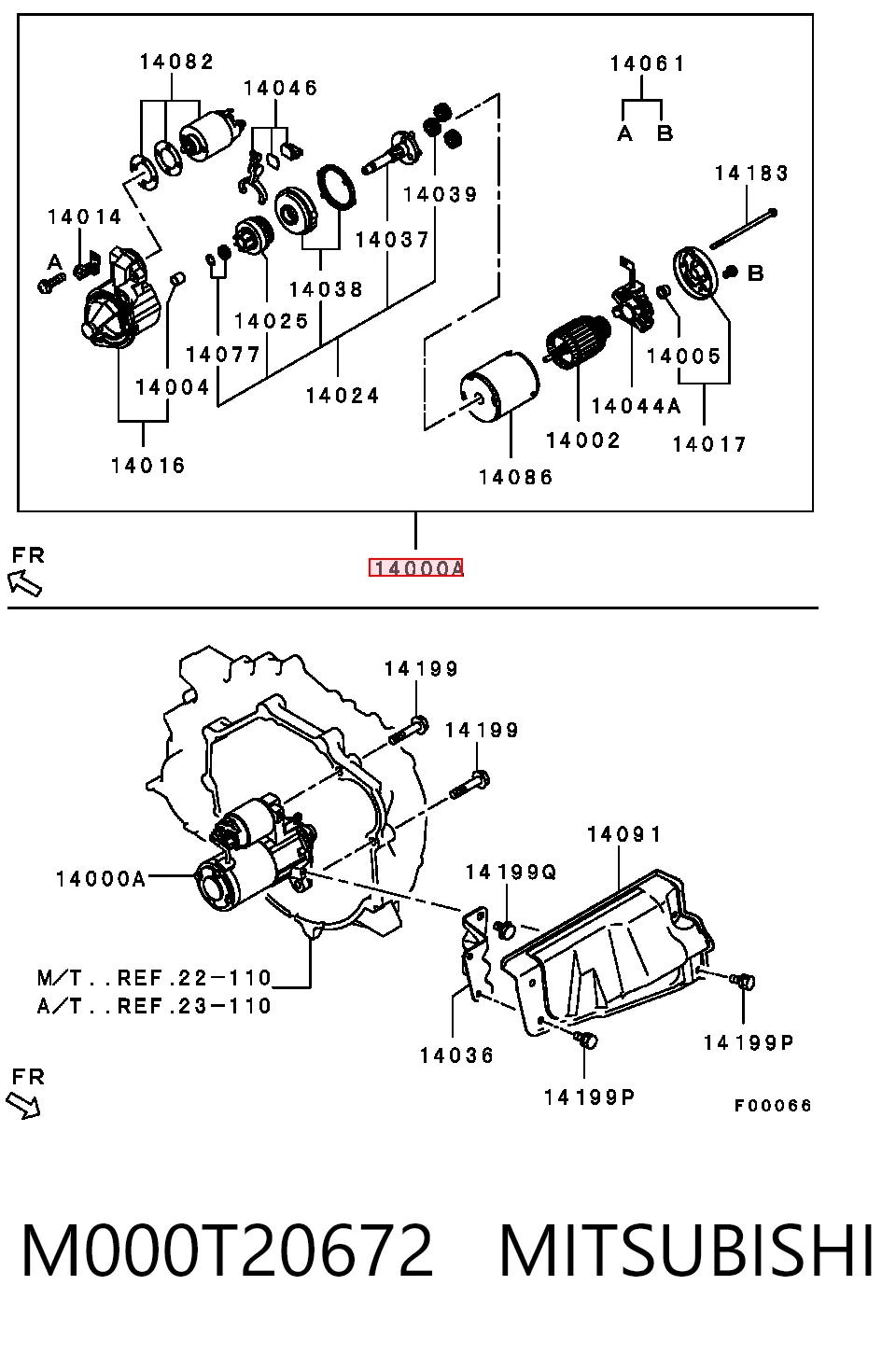 M000T20672 Mitsubishi Arranque motores