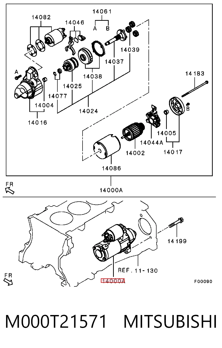 M000T21571 Mitsubishi Arranque motores