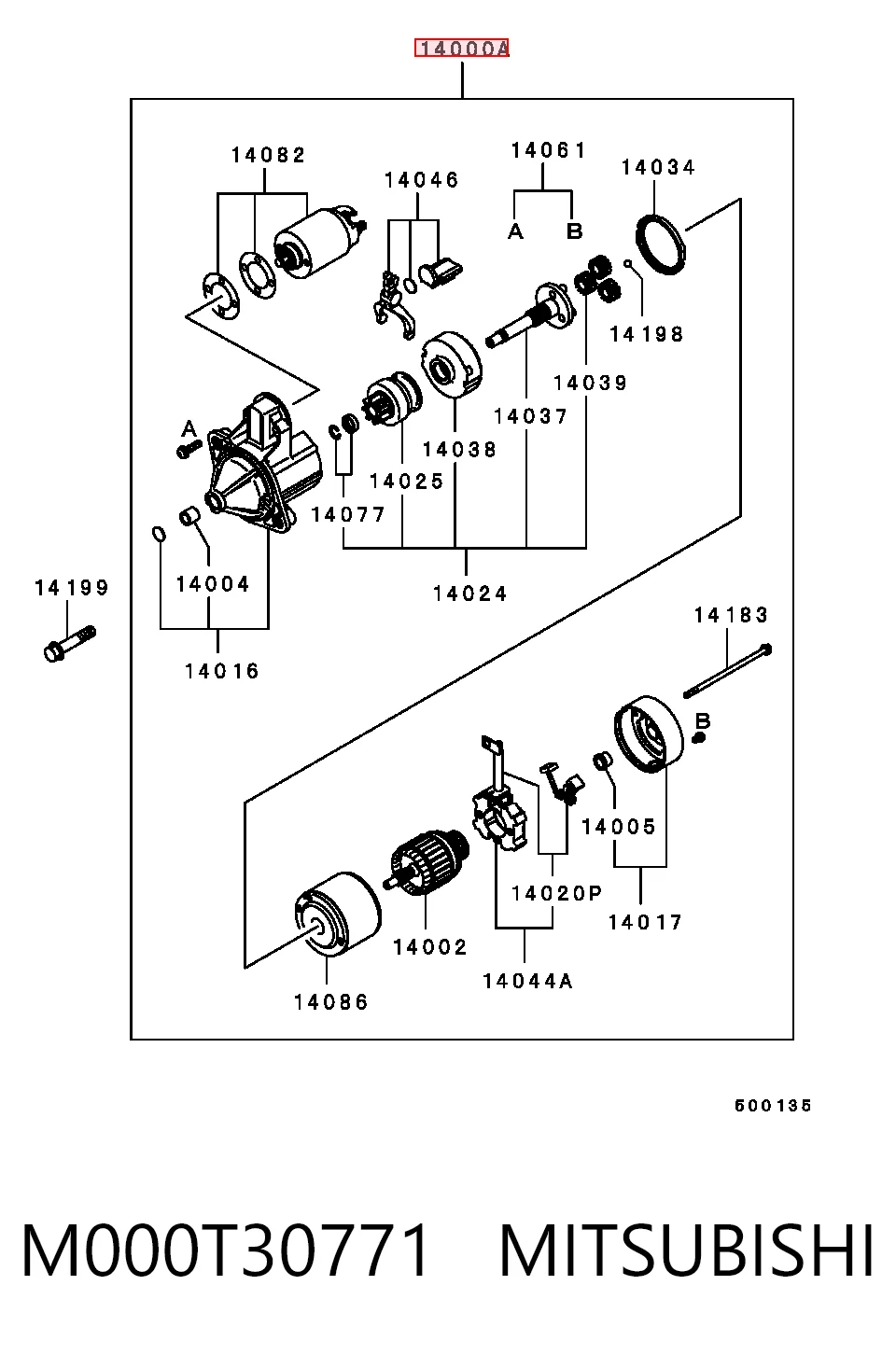 M000T30771 Mitsubishi Arranque motores