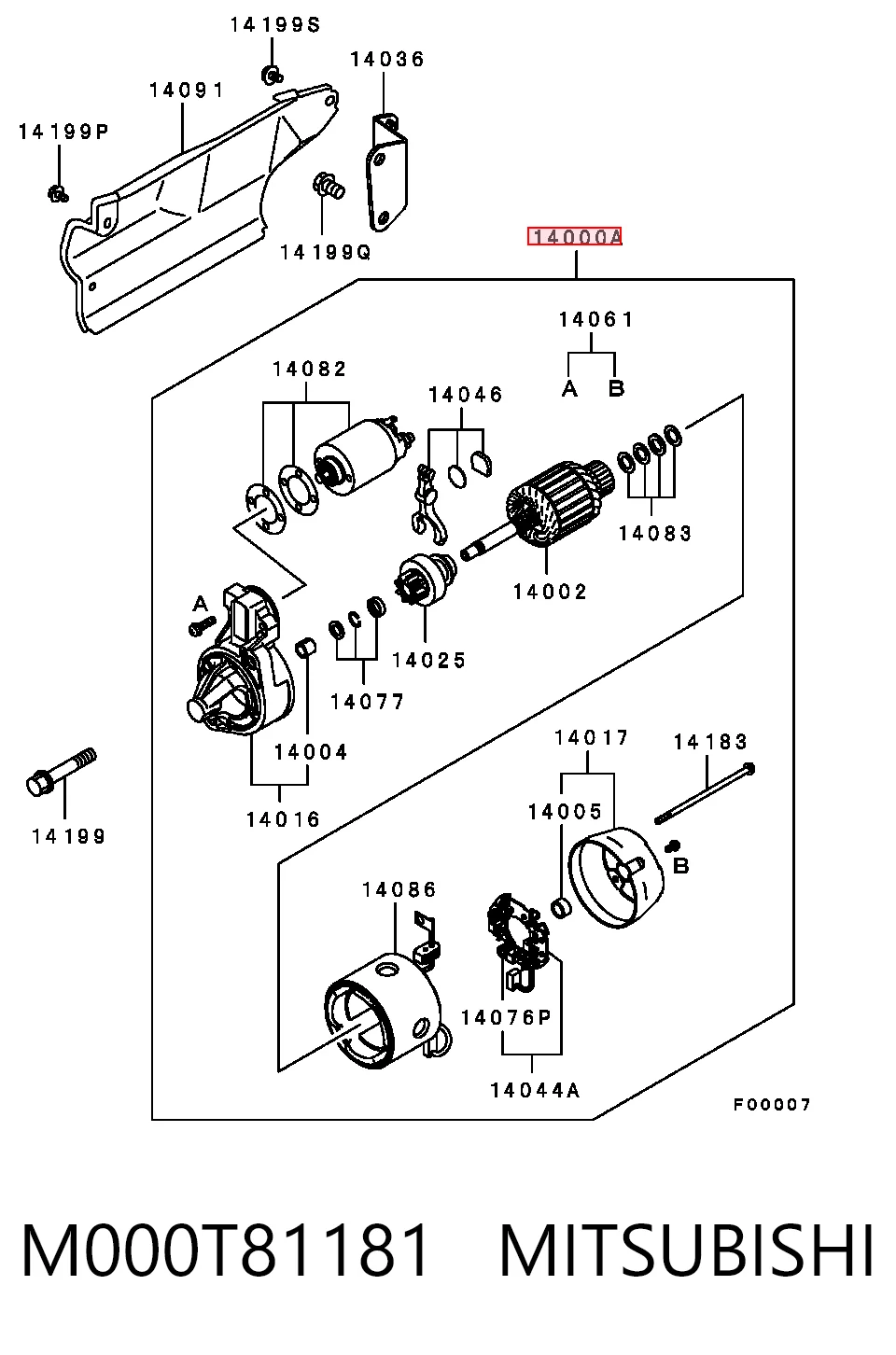 M000T81181 Mitsubishi Arranque motores