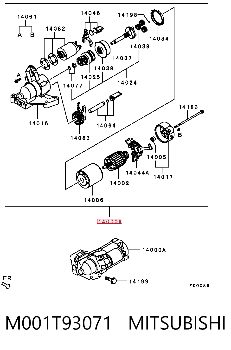 Motor de arranque MITSUBISHI M001T93071