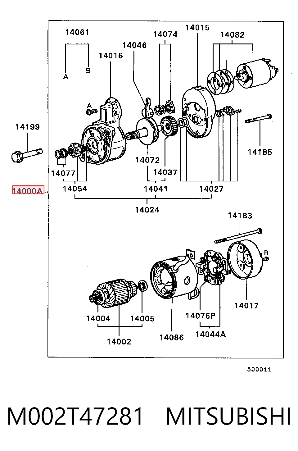 M002T47281 Mitsubishi Arranque motores