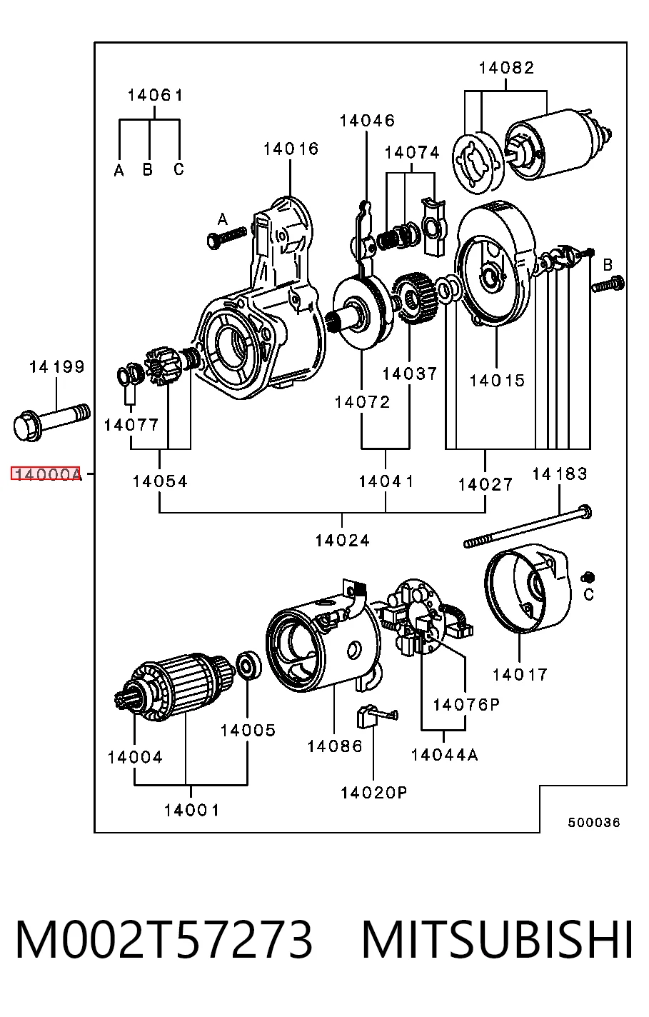 Motor de arranque M002T57273 MITSUBISHI