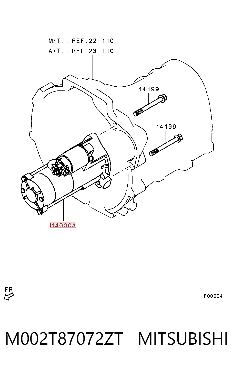 M002T87072ZT Mitsubishi Arranque motores