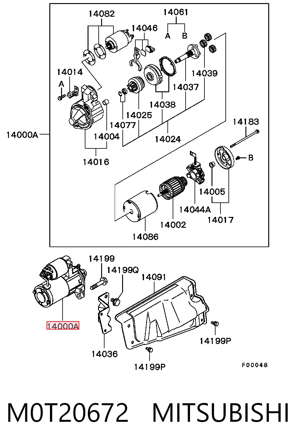 M0T20672 Mitsubishi Arranque motores
