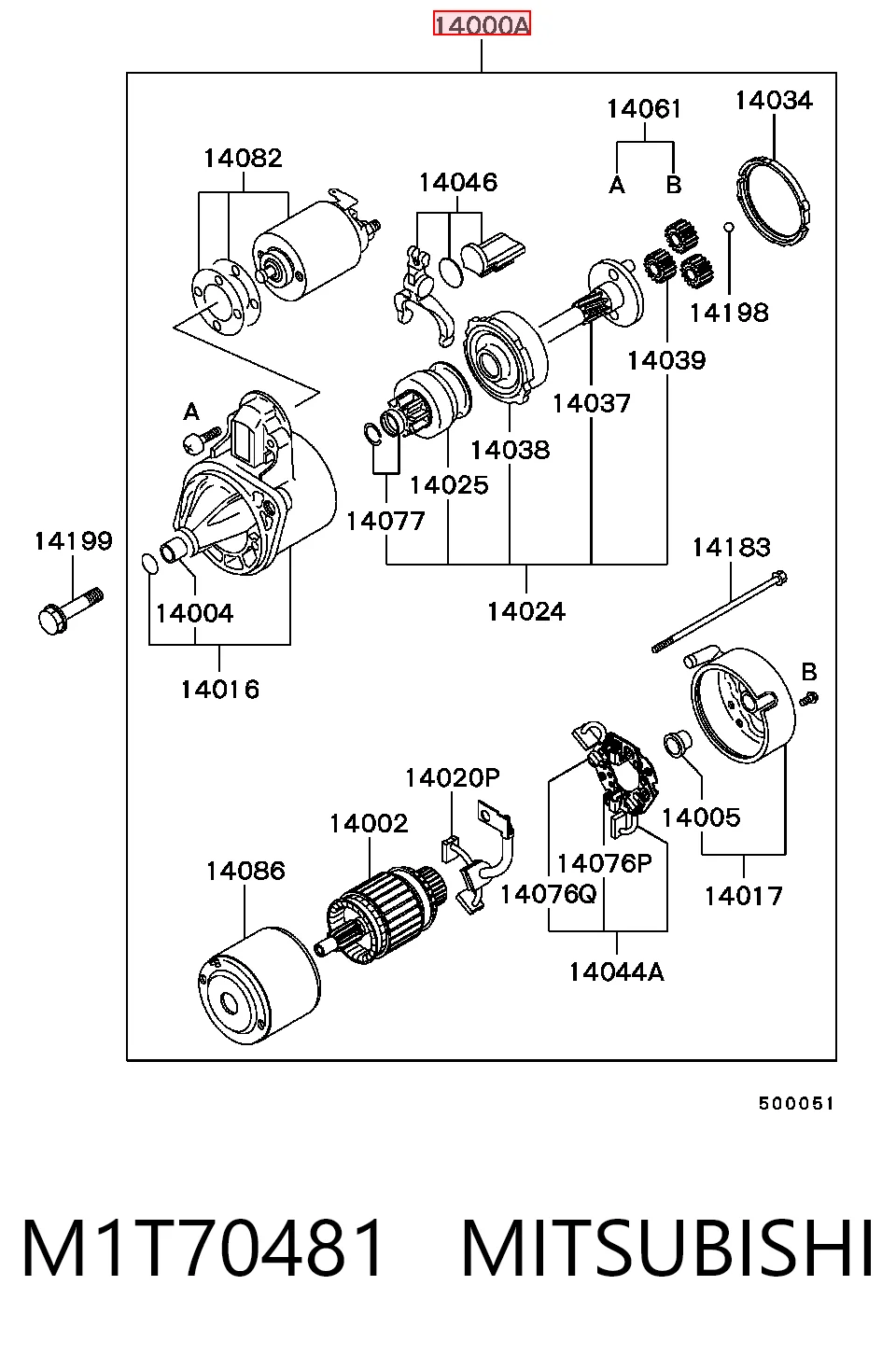 M1T70481 Mitsubishi Arranque motores