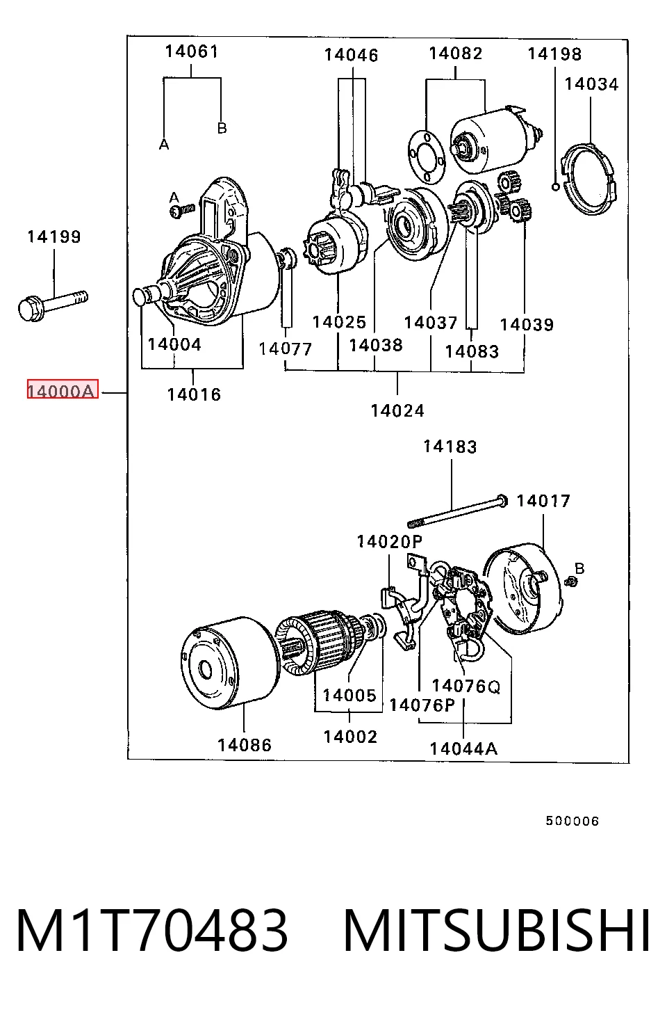 M1T70483 Mitsubishi Arranque motores