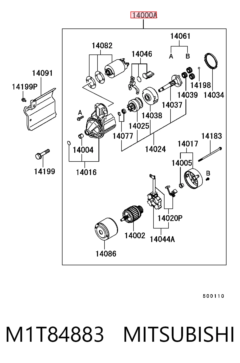 M1T84883 Mitsubishi Arranque motores
