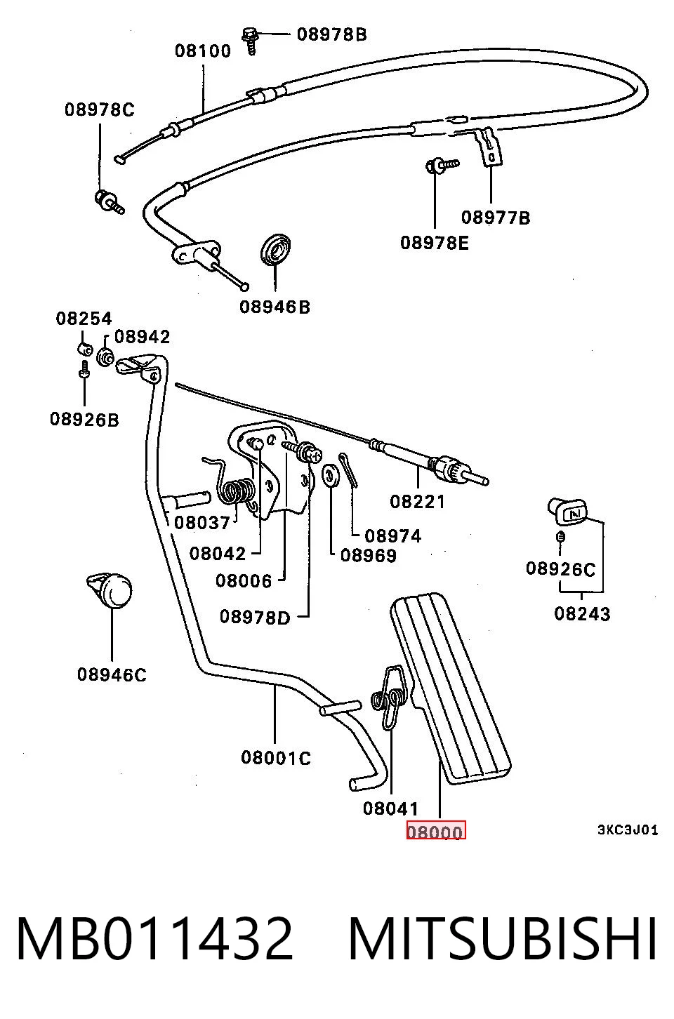 Pedal del acelerador para Hyundai Galloper JK