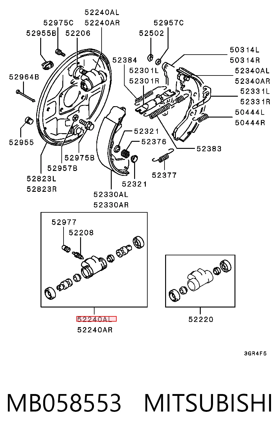 Comprar Cilindro de freno de rueda trasera Mitsubishi Lancer III C1V, C3V a bajo precio