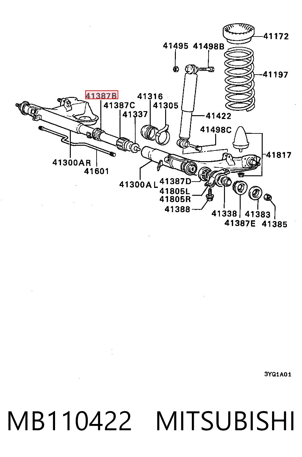 Comprar Buje de la viga trasera Mitsubishi Lancer III C1A,C6A a bajo precio