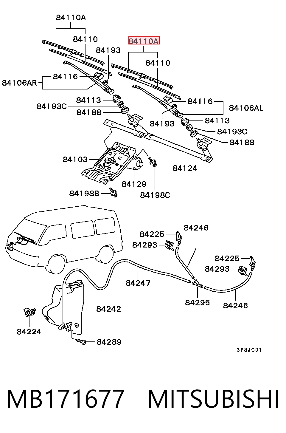 Limpiaparabrisas posterior Fiat Doblo I