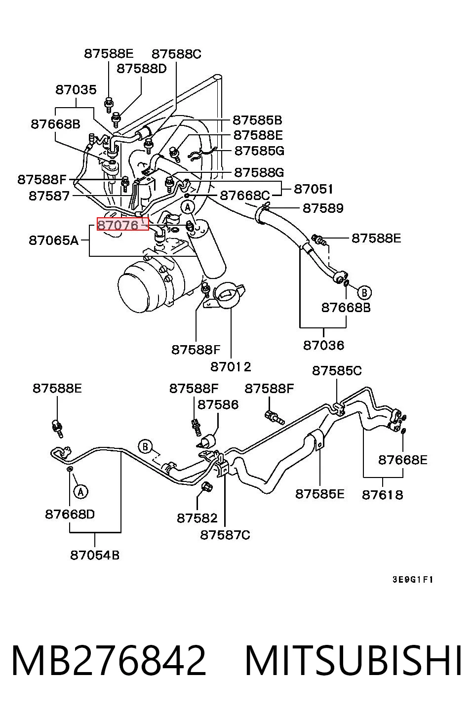 MB276842 Mitsubishi Sensor de baja presion aire acondicionado