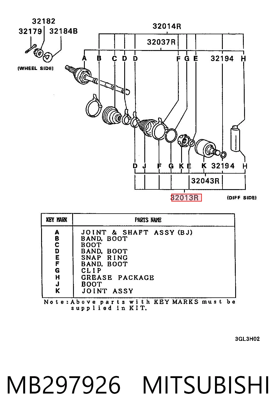 Fuelle transmisión delantero exterior Mitsubishi Galant IV sedán (A16) (1980 - 1984) precio, desde 7,69 EUR