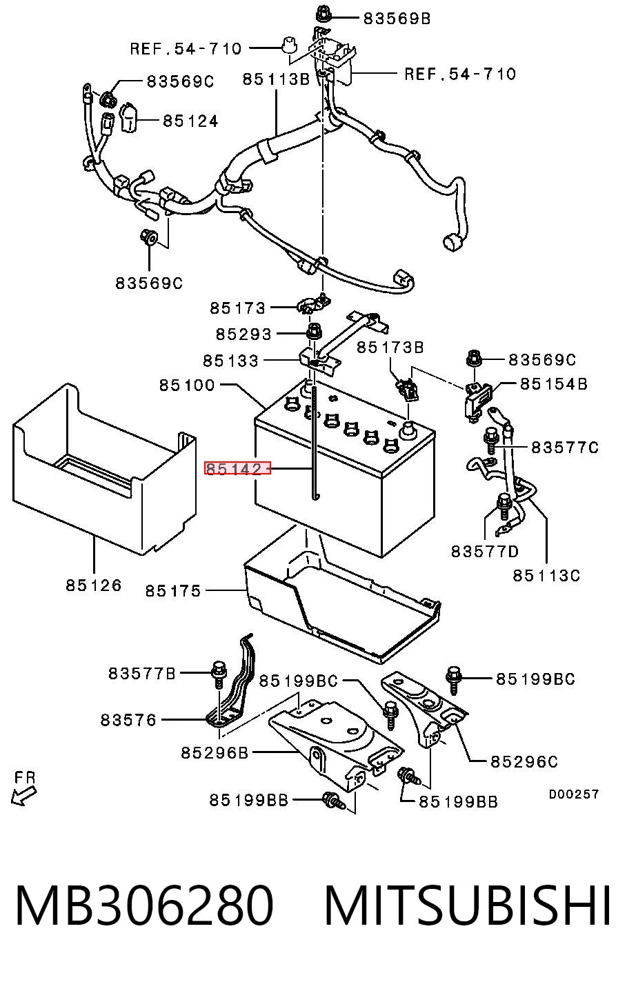 Soporte de batería MB306280 MITSUBISHI