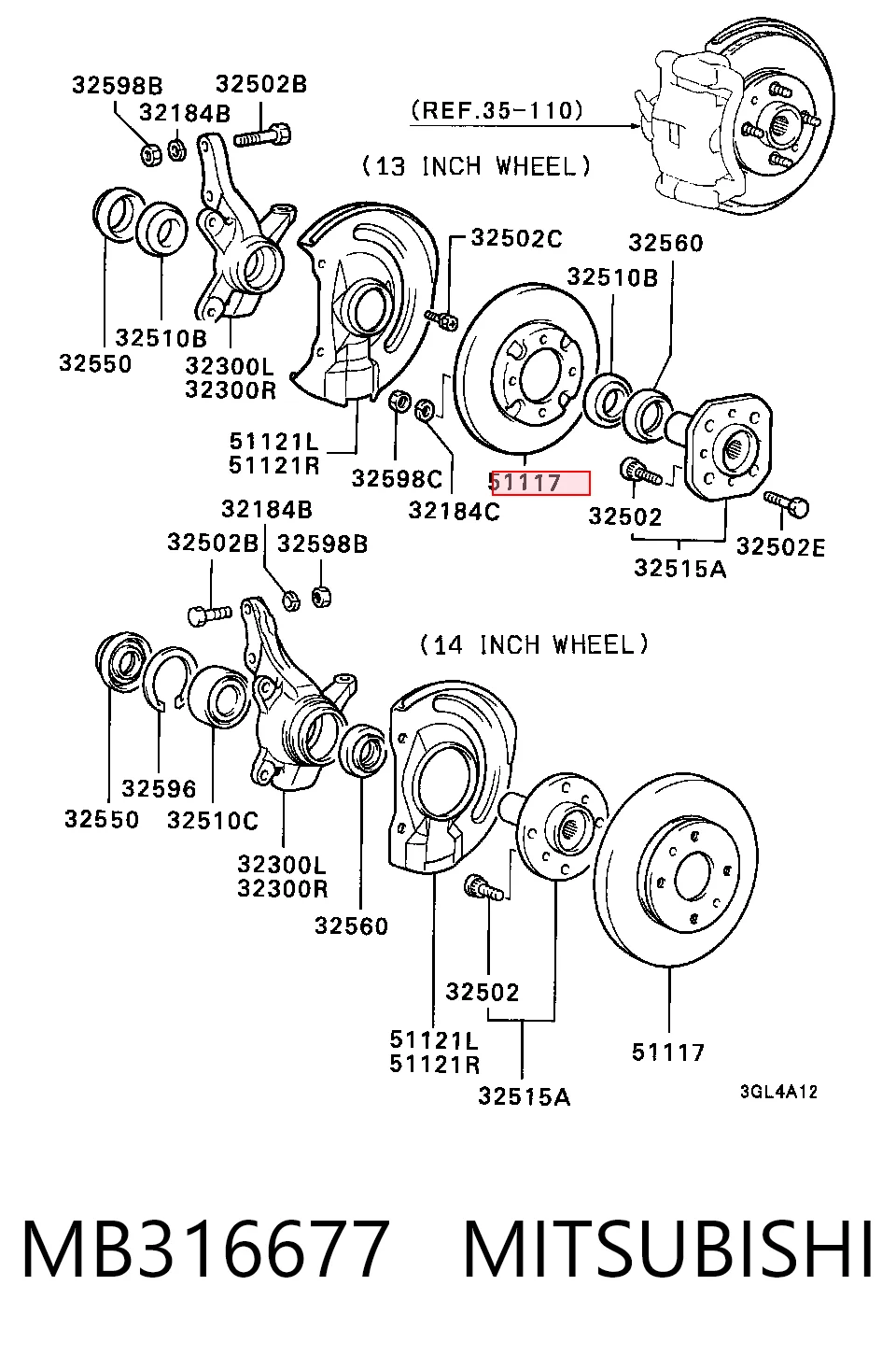  Disco de freno Mitsubishi Lancer 4
