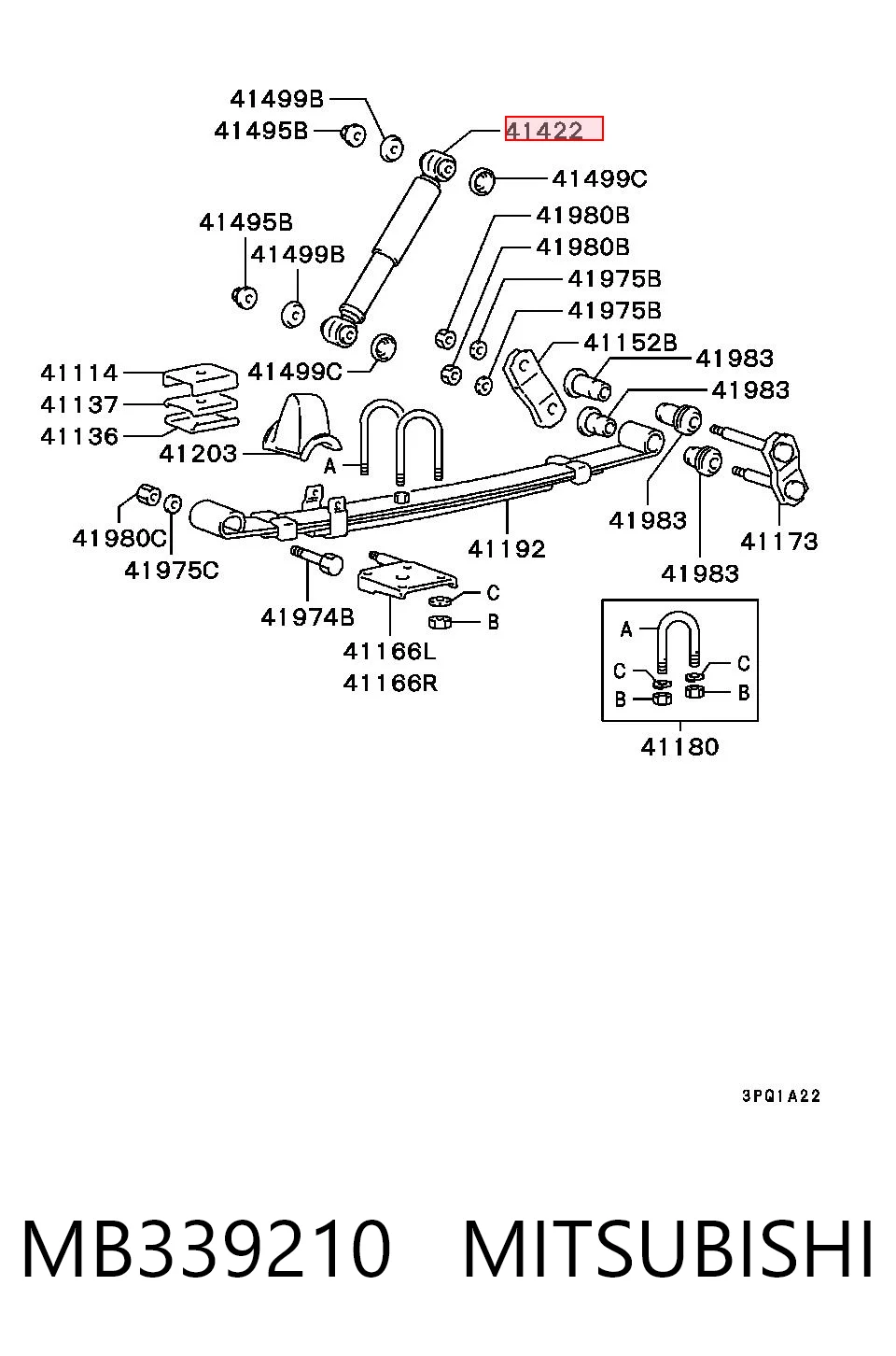 Comprar Amortiguador trasero Mitsubishi L 300  P0W, P1W