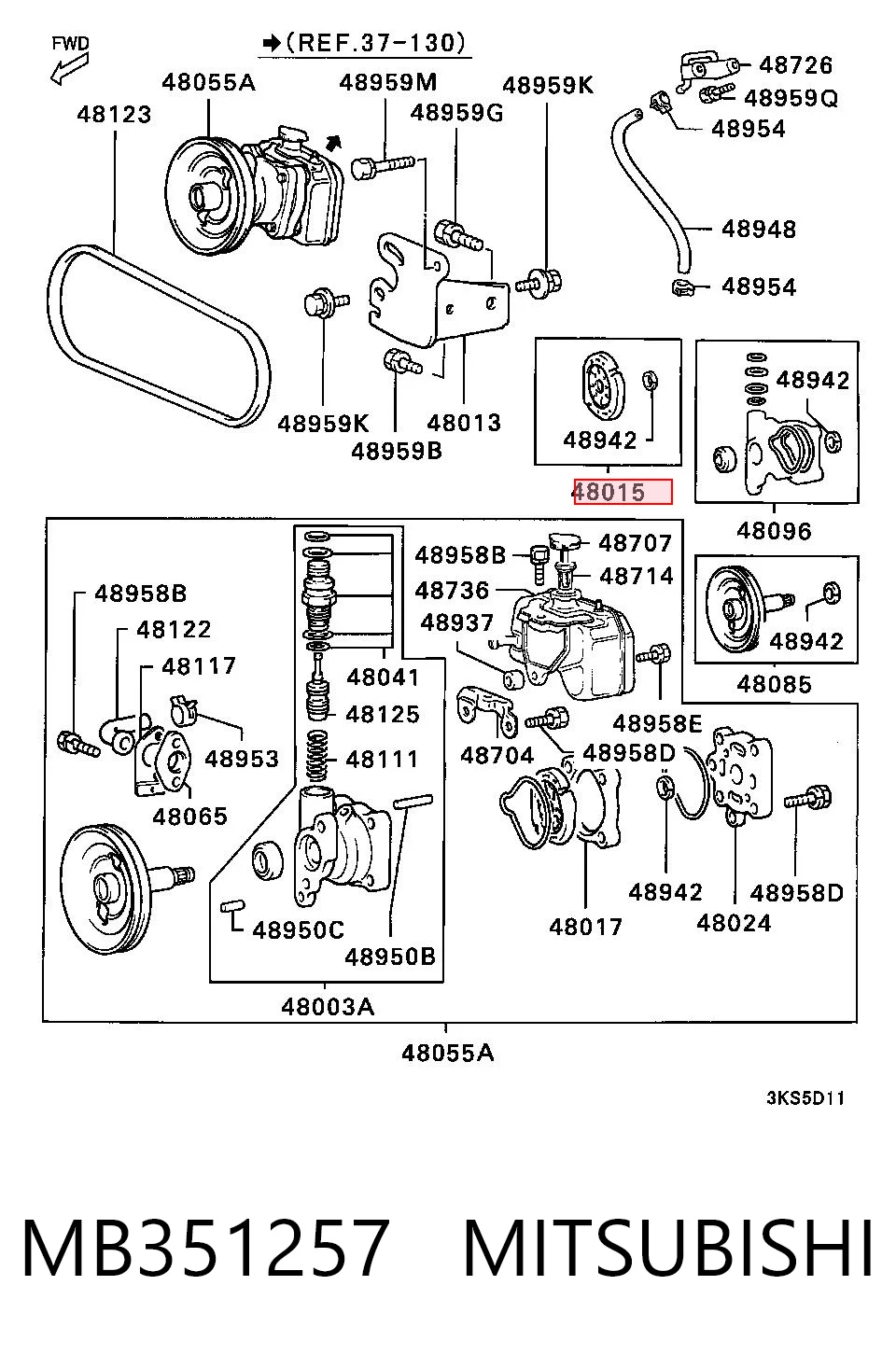 MB351257 Mitsubishi Bomba hidráulica de dirección