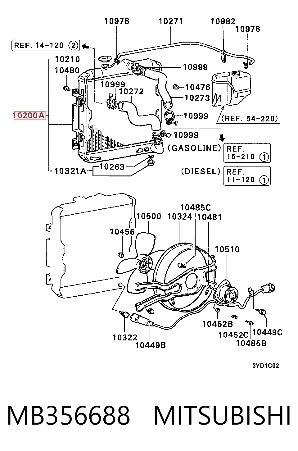 Comprar Radiador de refrigeración del motor Mitsubishi Colt II C1A a bajo precio