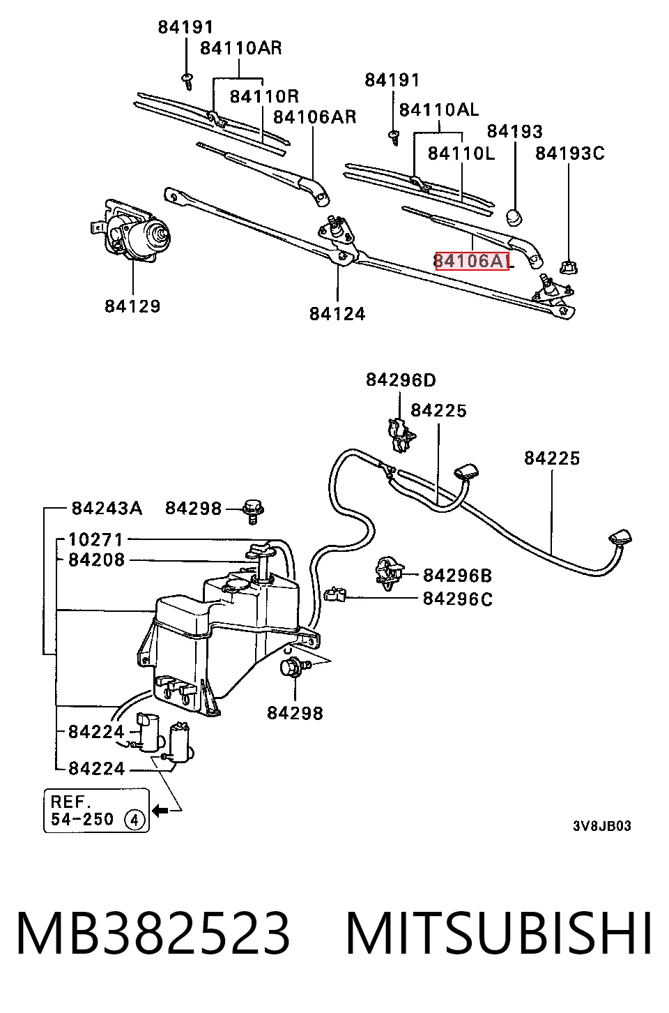 Brazo del limpiaparabrisas para Mitsubishi Colt C1A