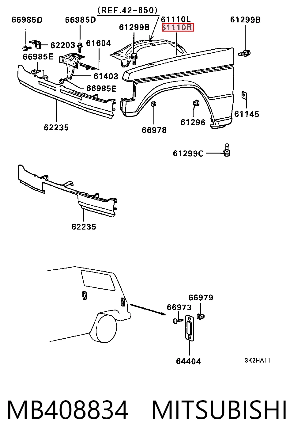 Guardabarros delanteros derecho Mitsubishi Pajero I SUV (L04G, L14G) (1982 - 1991) precio, desde 242,48 EUR