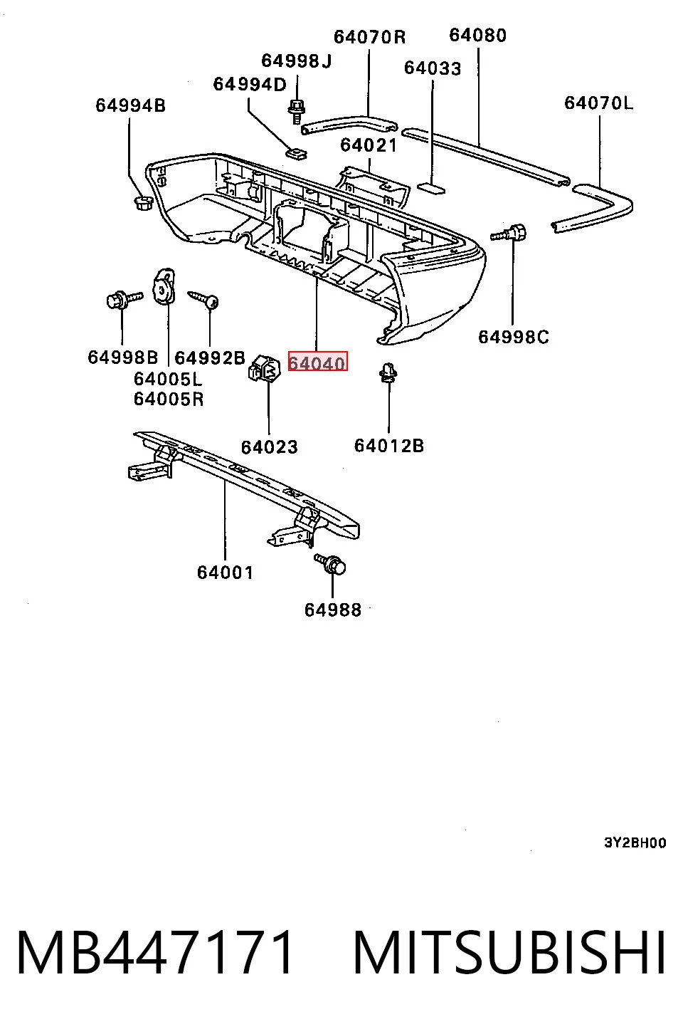 Comprar Parachoques trasero Mitsubishi Lancer III C1A,C6A a bajo precio