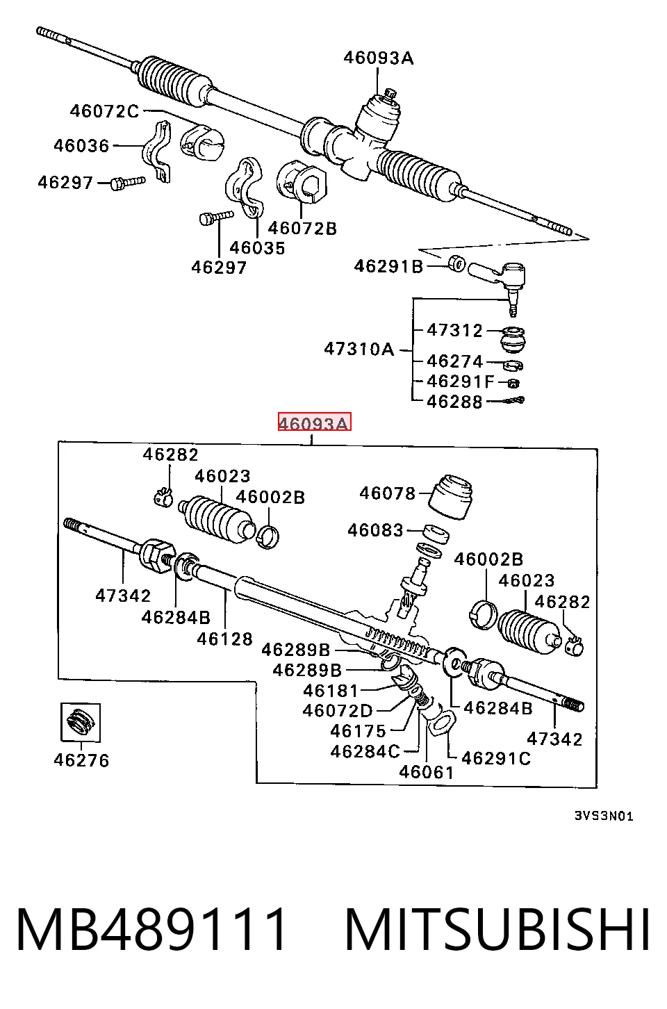 Cremallera caja de direccion para Mitsubishi Colt II C1A