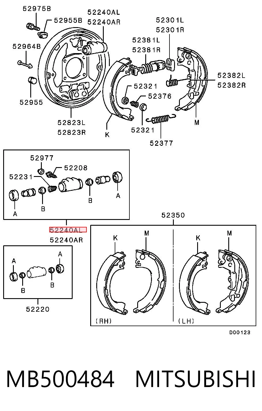 Comprar MB500484 Chrysler Cilindro de freno de rueda trasera