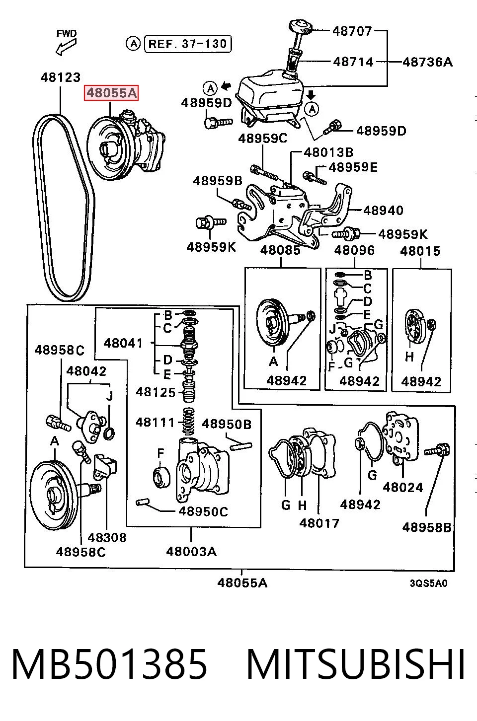 MB501385 Mitsubishi Bomba hidráulica de dirección
