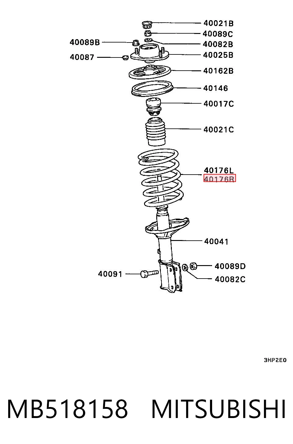 Muelle delantero MB518158 MITSUBISHI