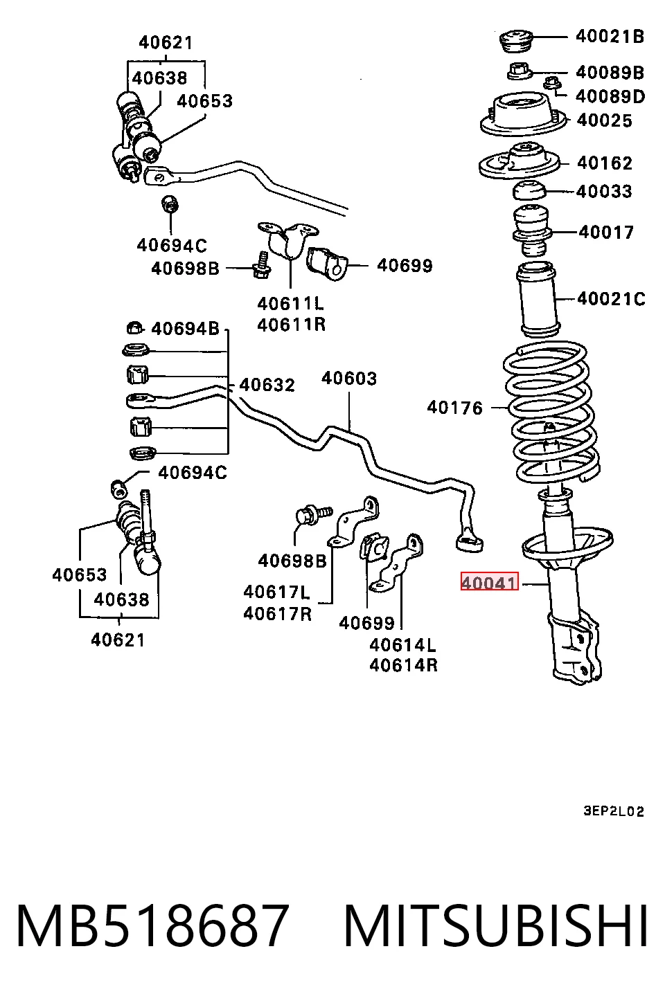 Comprar Amortiguador delantero Lancer III C1A,C6A