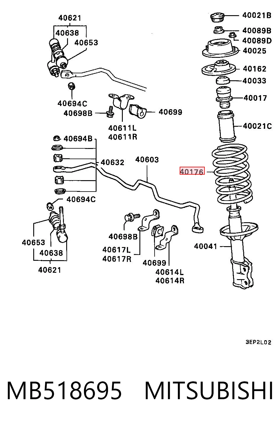 Comprar Muelle delantero Mitsubishi Lancer IV C6A, C7A